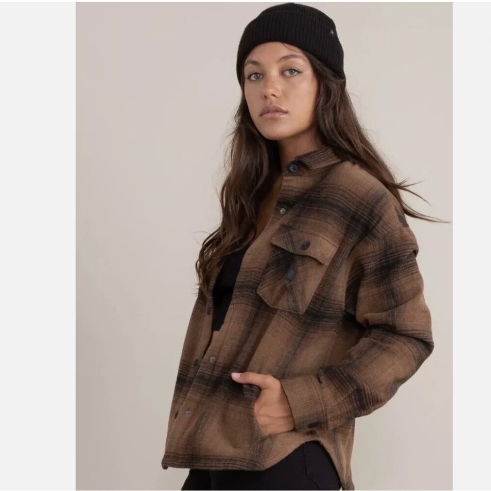 Roark Amberly Womens Flannel Dark Brown XS